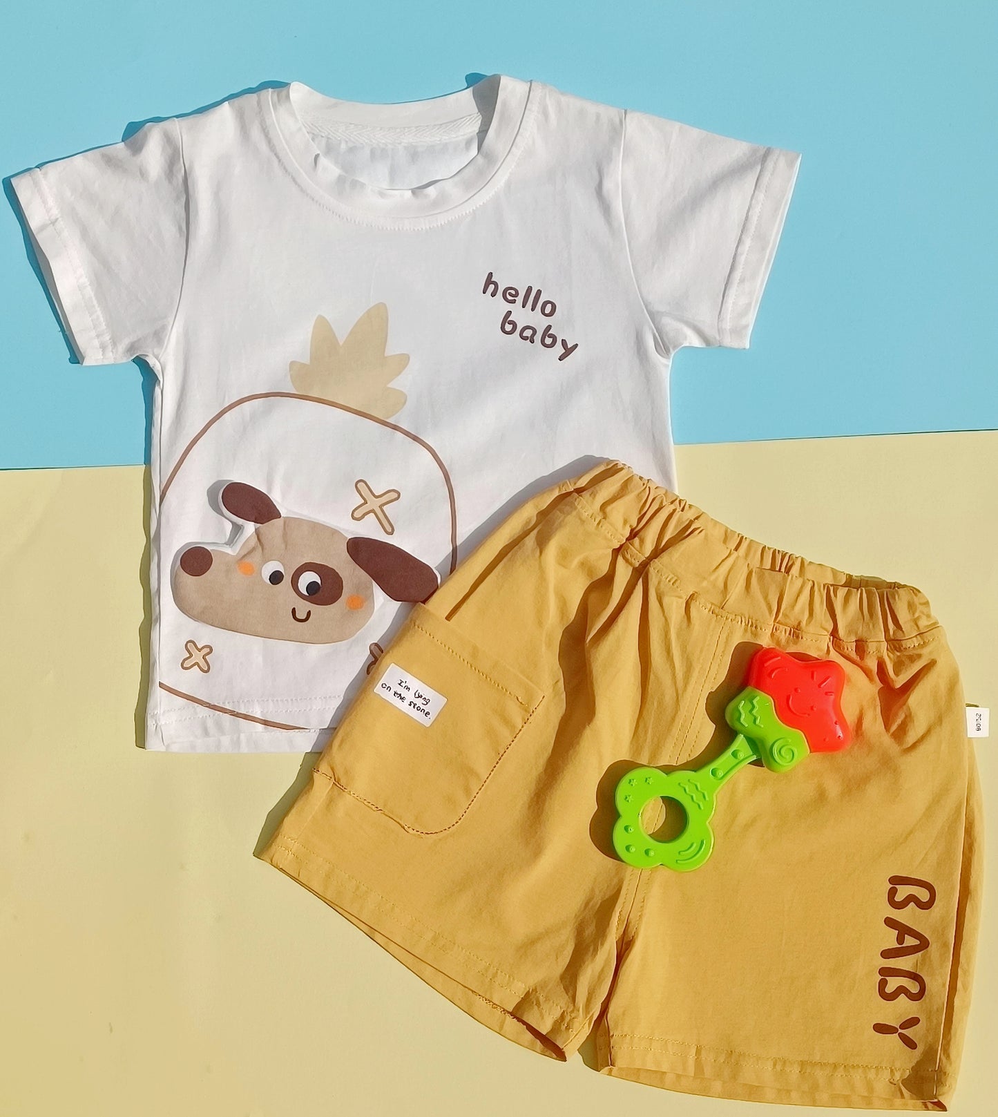 Snoopy-Style Banana Lounger Shorts Set | Toddler Raglan Tee Outfit