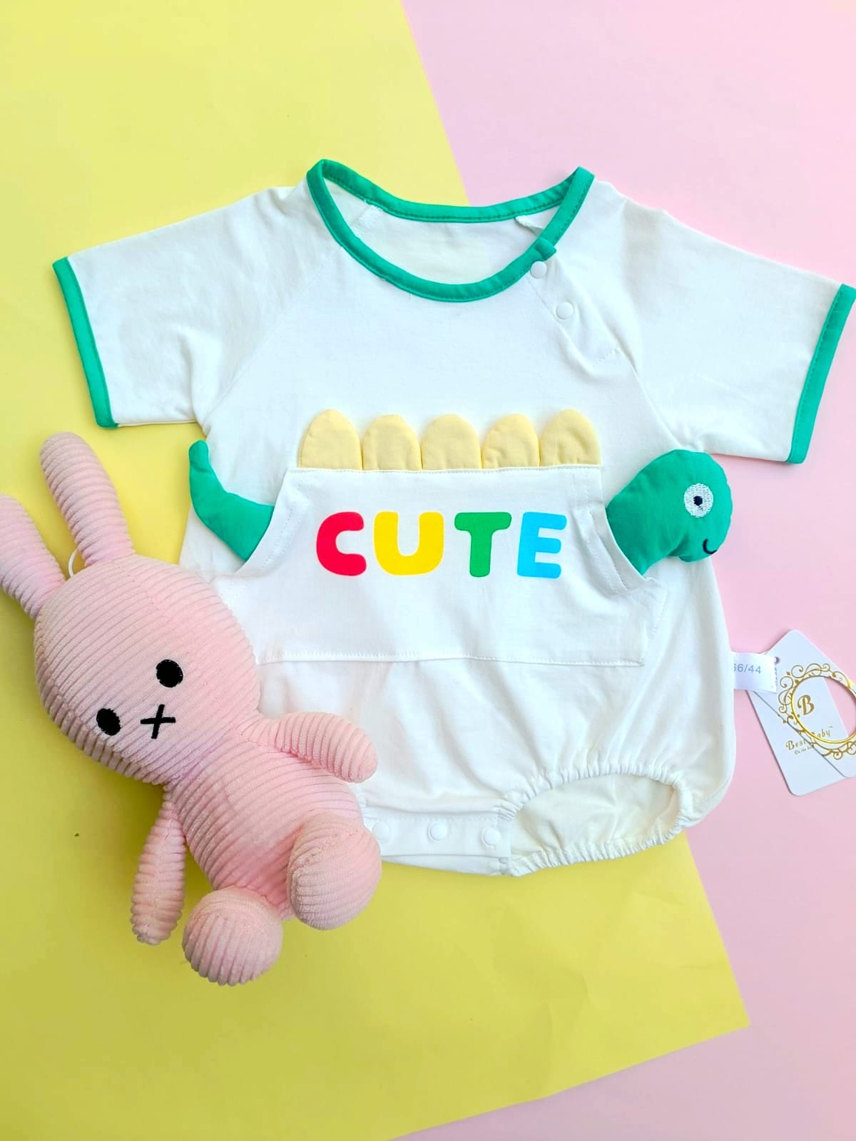 Interactive "CUTE" Dinosaur Pocket Romper | 3D Baby Bodysuit
