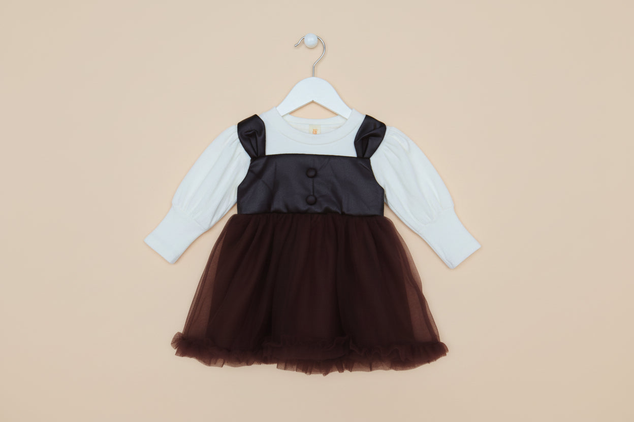 Brown and white skirt on a white background