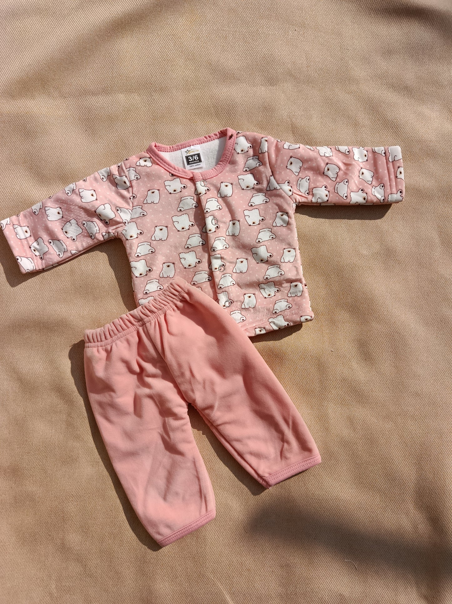 2-Piece Pink Elephant Fleece Set for Newborn