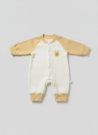White &amp; Yellow Fleece Romper – Pooh Theme (9 to 12 Months) 🧸💛