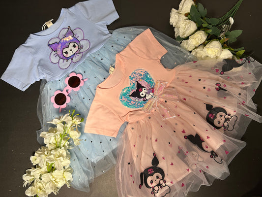 Starry Night Sequin Flower Tutu Dress | Blue Character Dress for Toddler Girls