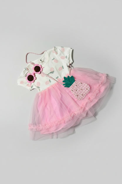 Enchanting Lace Bow Party Dress | Pink Heart Tulle Dress for Toddlers