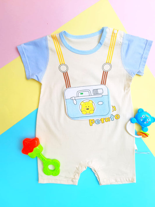 Picture-Perfect Camera Bear Baby Romper | Cute Graphic Shortall