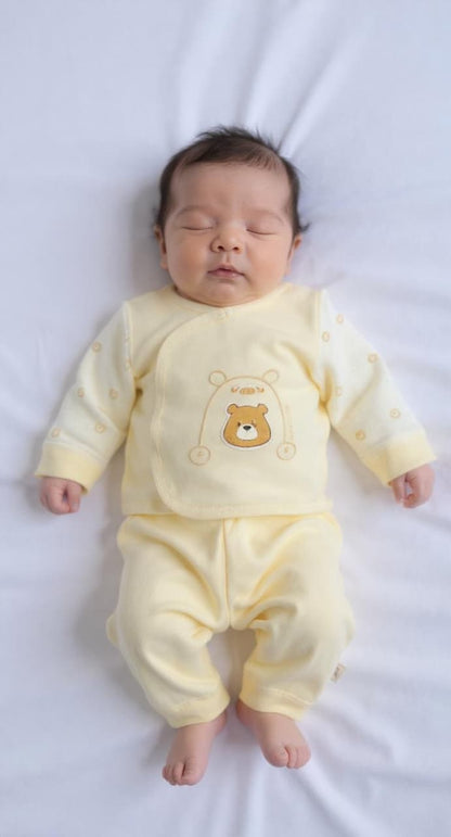 Yellow & White Bear Trouser Shirt (0–6 Months)