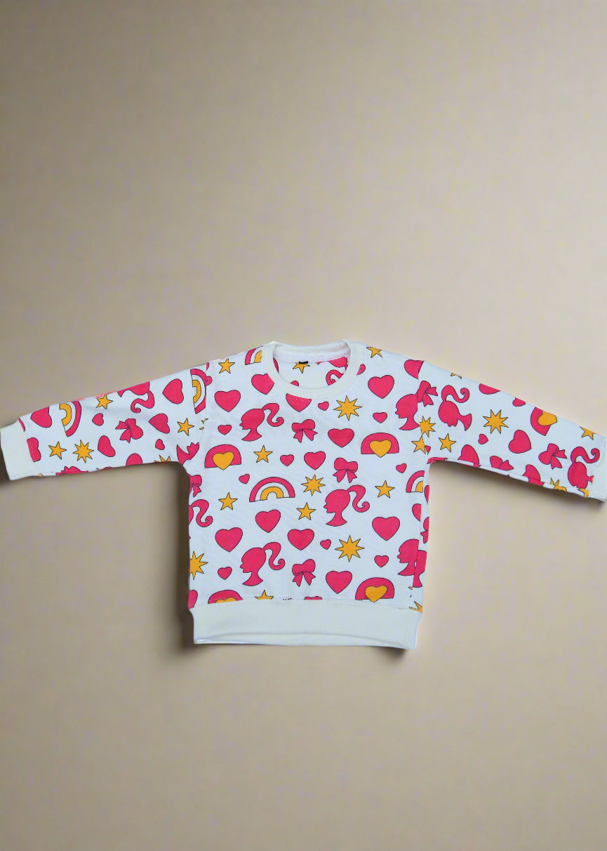 Children's leggings with a colorful pattern on a white background