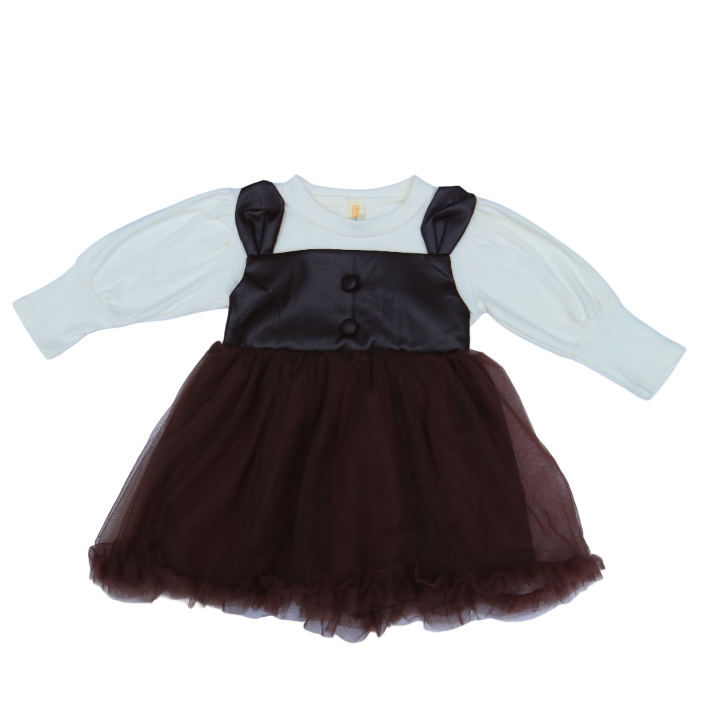 Brown and white skirt on a white background