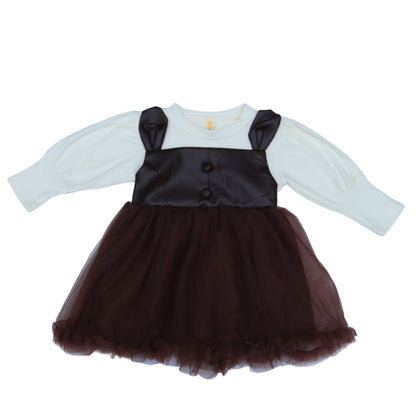 Brown and white skirt on a white background