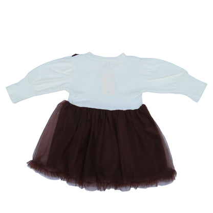 Brown and white skirt on a white background