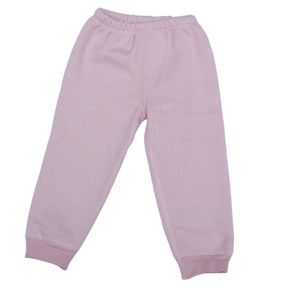 Pink pants on a light blue background