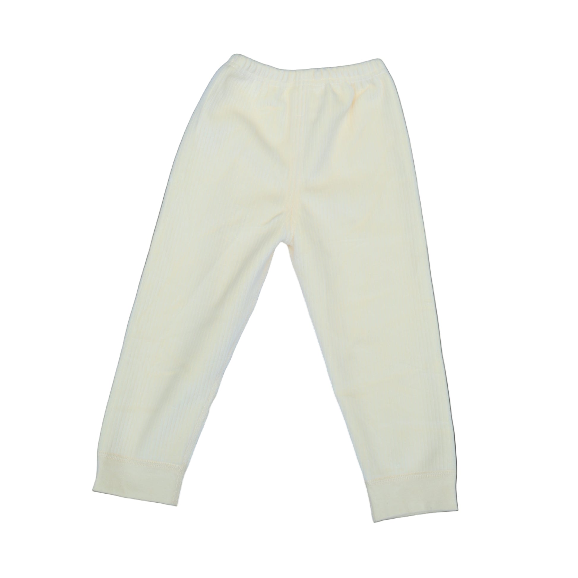 Light-colored pants on a light blue background