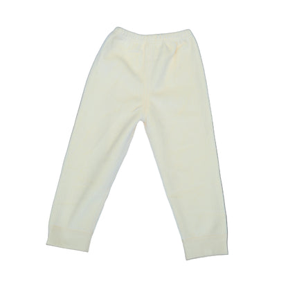 Light-colored pants on a light blue background