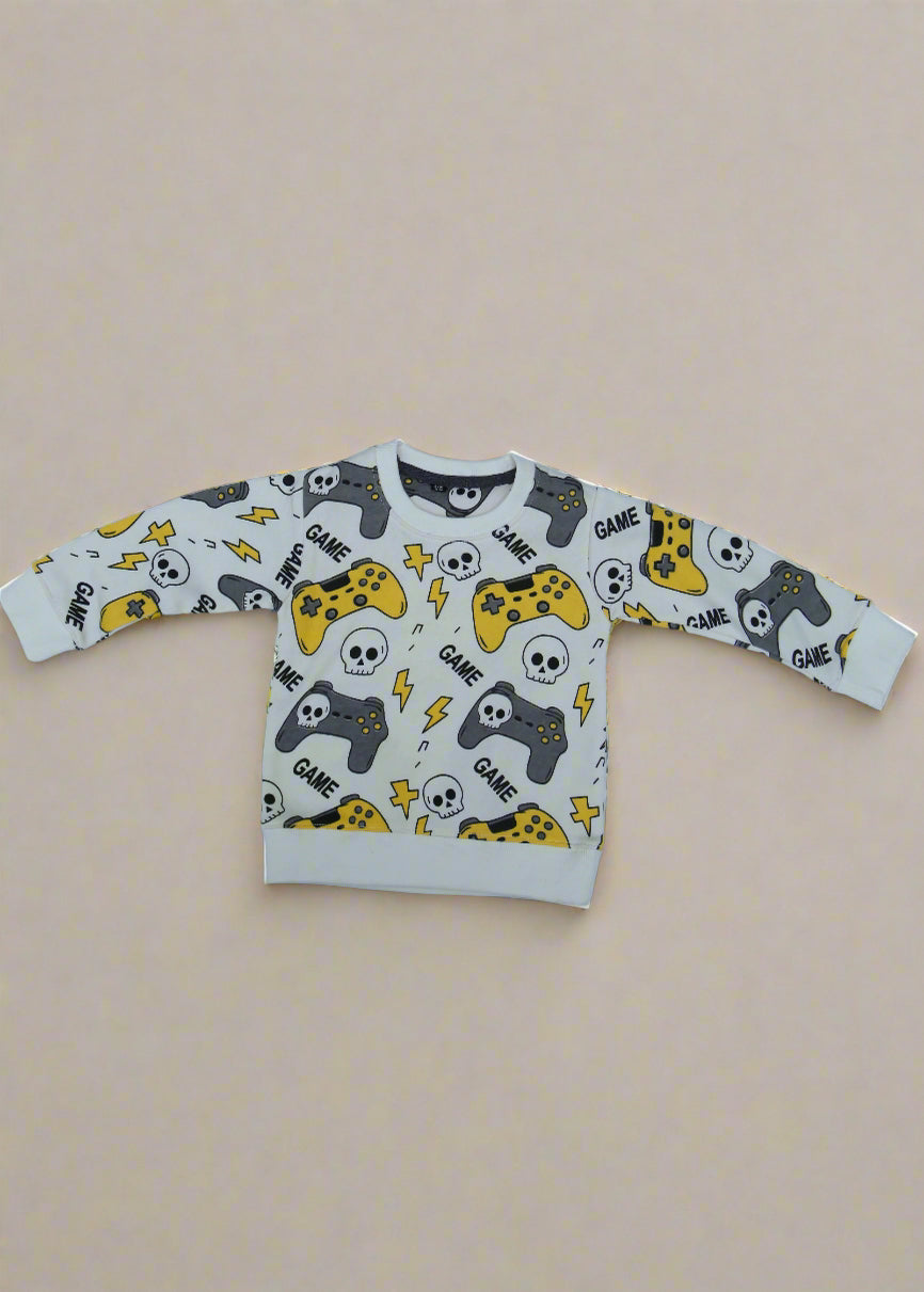 Fabric with panda and bear pattern on a white background