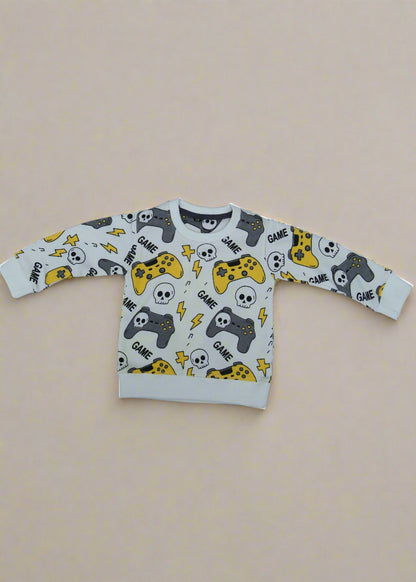 Fabric with panda and bear pattern on a white background