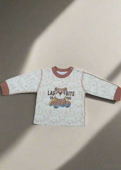 Cuddle Bear Baby Outfit – Brown & Off-White