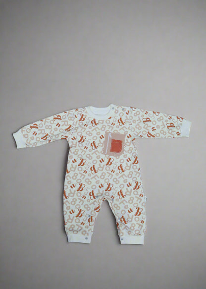 Children's long-sleeve shirt with fox pattern on a light blue background