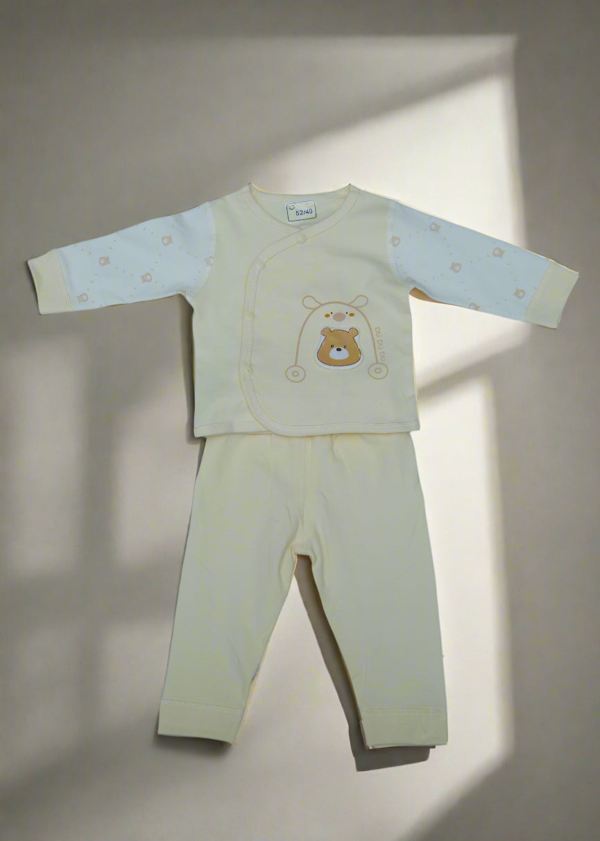 Yellow & White Bear Trouser Shirt (0–6 Months)