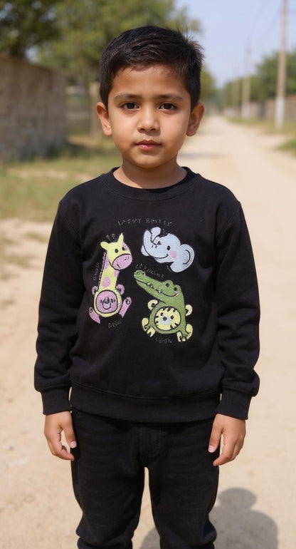 Black Animal Print Baby Boys’ Outfit cotton