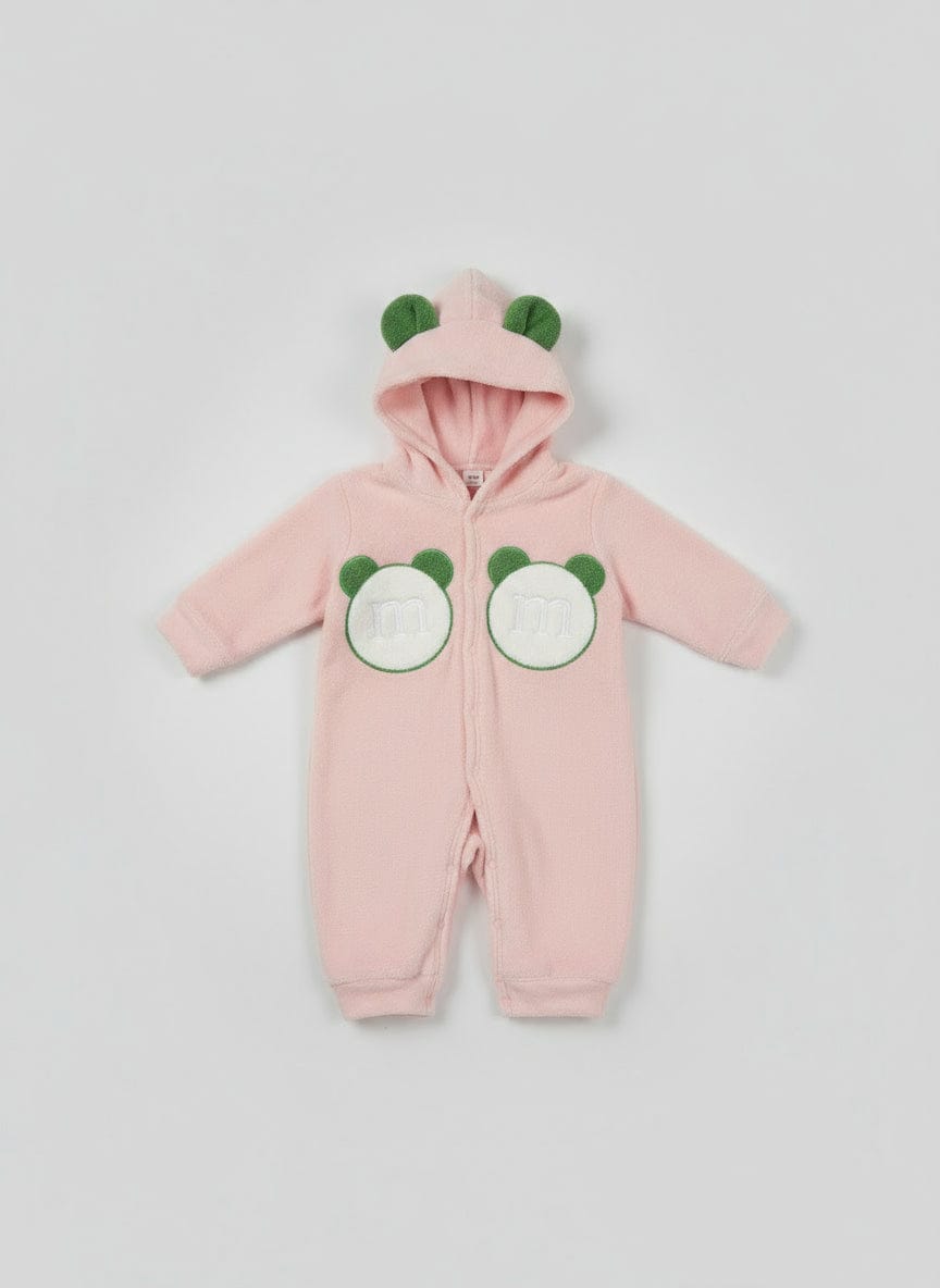 Pink Romper – 9 to 12 Months (Bamboo Blanket Fleece) 💗🧸