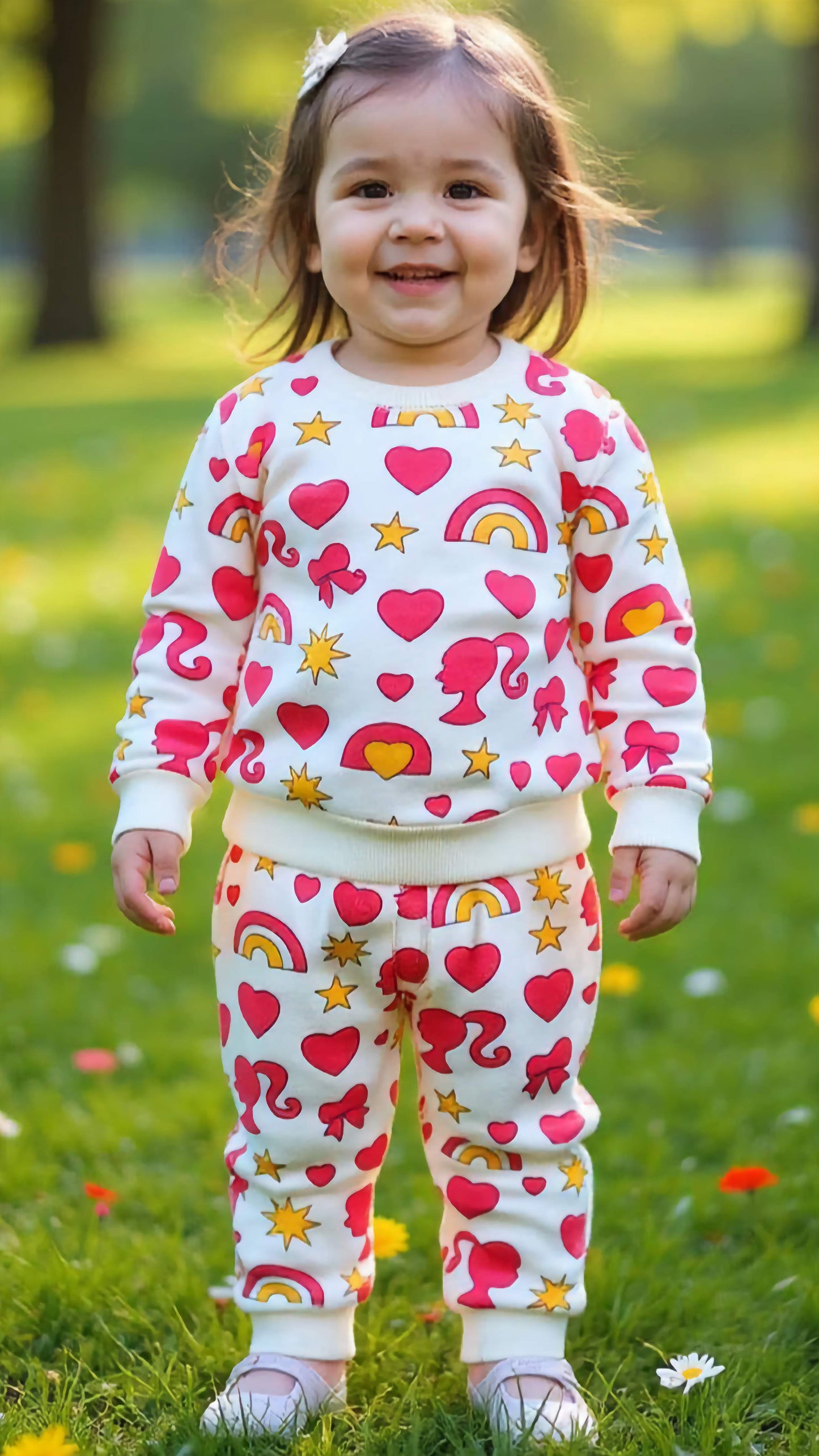 Barbie Dream Fleece Tracksuit – Pink & White for Girls