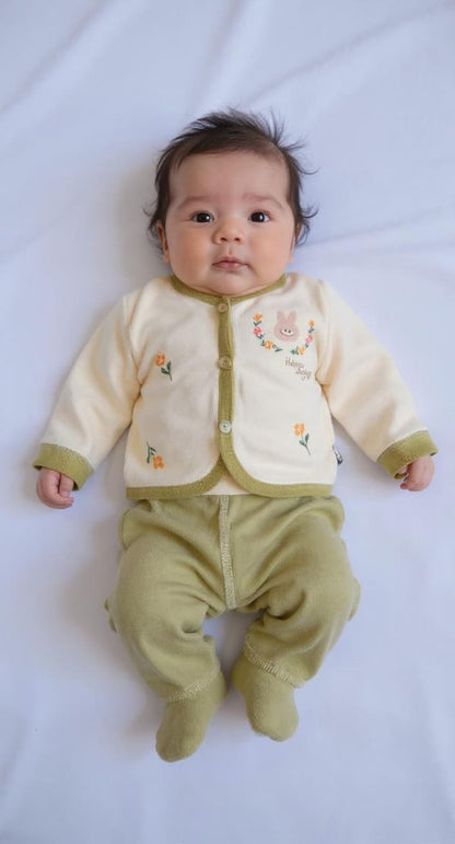 Green & White Bunny Trouser Shirt (0–6 Months)