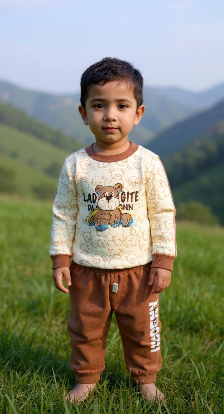 Cuddle Bear Baby Outfit – Brown & Off-White