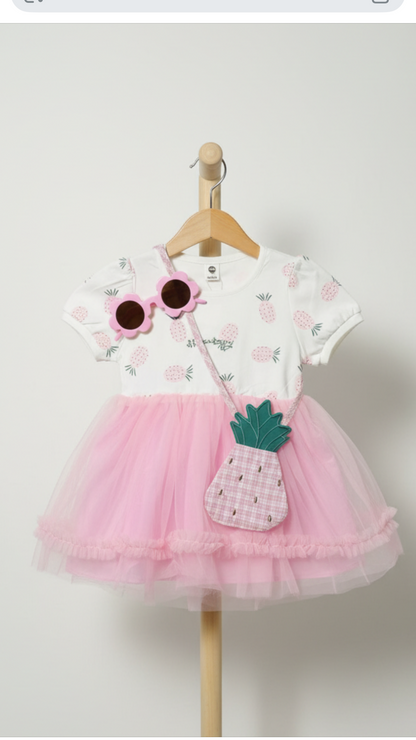 Enchanting Lace Bow Party Dress | Pink Heart Tulle Dress for Toddlers