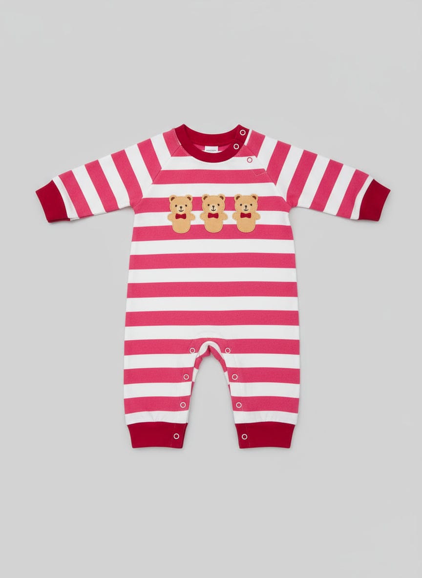 Red & White Stripe Bunny Romper – Newborn Winter Wear