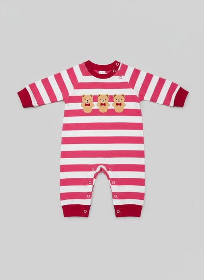 Red & White Stripe Bunny Romper – Newborn Winter Wear