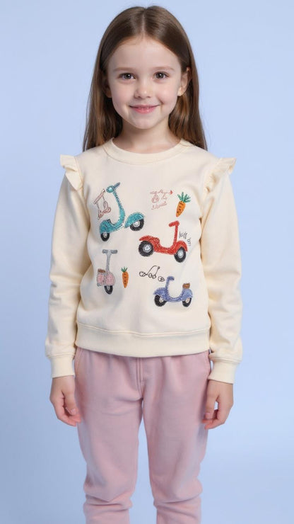 Cozy Carrot Winter Set – Soft Pink and Off-White for Baby Girls