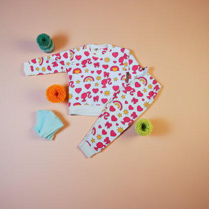 Barbie Dream Fleece Tracksuit – Pink & White for Girls