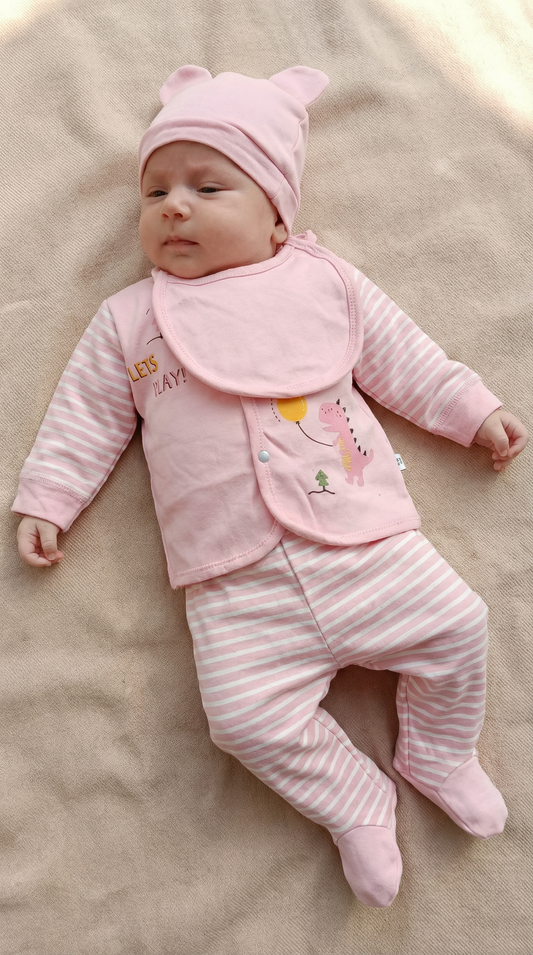 Let’s Play Dino – 5 Pcs Fleece Set (Pink)